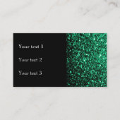 Emerald Green Imitats Glitzer Glitzern schwarz Visitenkarte (Vorderseite)