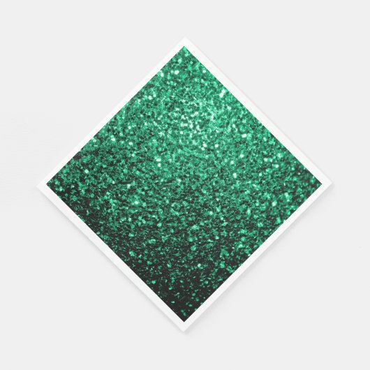 Emerald Green Imitats Glitzer Glitzern Serviette (Ecke)