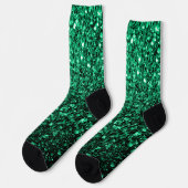 Emerald Green Imitats Glitzer Glitzern Socken (Linkes Detail)