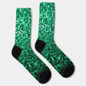 Emerald Green Imitats Glitzer Glitzern Socken (Rechts)
