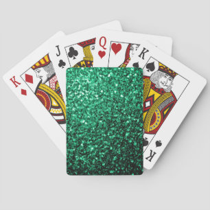 Emerald Green Imitats Glitzer Glitzern Spielkarten