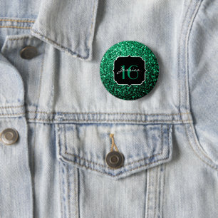 Emerald Green Imitats Glitzer Glitzern Sweet 16 Button
