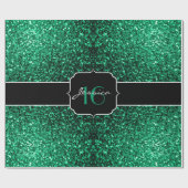 Emerald Green Imitats Glitzer Glitzern Sweet 16 Geschenkpapier (Flach)