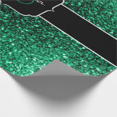 Emerald Green Imitats Glitzer Glitzern Sweet 16 Geschenkpapier (Ecke)