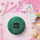 Emerald Green Imitats Glitzer Glitzern Sweet 16 Pappteller (Party)