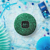 Emerald Green Imitats Glitzer Glitzern Sweet 16 Pappteller (Party)