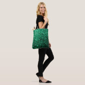 Emerald Green Imitats Glitzer Glitzern Tasche (Am Model)