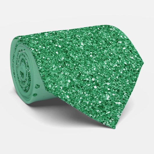 Emerald Green Imitats Glitzer Glitzern Wedding Krawatte (Gerollt)