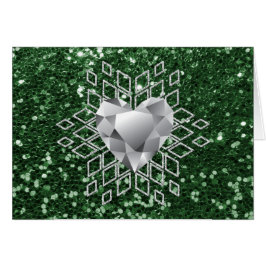 Emerald Green Imitats Glitzern Diamond Heart Snowf