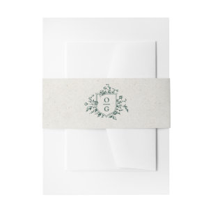 Emerald Green Initials Hochzeit Einladung Bauch B Einladungsbanderole