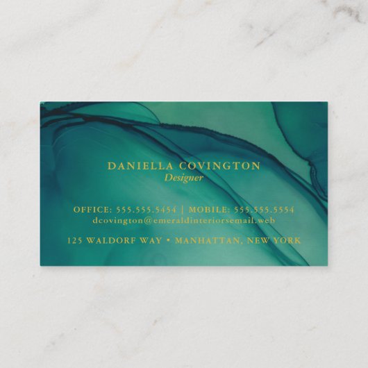 Emerald Green Inkwell Visitenkarte (Rückseite)