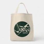 Emerald Green Jesus Rette Graffiti Tragetasche (Rückseite)