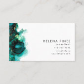 Emerald Green Jewel Modern Abstrakt Ink Business C Visitenkarte (Rückseite)
