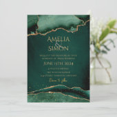 Emerald Green Jewel Tone Einladung (Stehend Vorderseite)