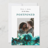 Emerald Green Jewel Tone Wedding verschoben Save The Date (Vorderseite)