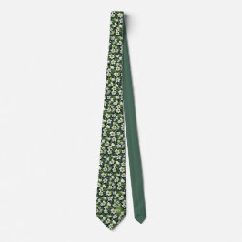 Emerald Green Kleeblatt Floral Pattern Krawatte