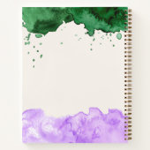 Emerald Green & Lavender Watercolor personalisiere Notizblock (Rückseite)