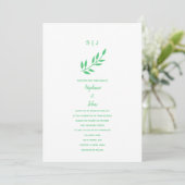 Emerald Green Leaf Monogram Name Boho Wedding 2024 Einladung (Stehend Vorderseite)