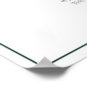 Emerald Green Leafy Monogram Unplugged Wedding Poster (Ecke)