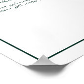 Emerald Green Leafy Wappen Monogram Wedding Progra Poster (Ecke)