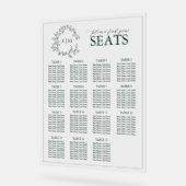 Emerald Green Leafy Wappen Monogram Wedding Seatin Acrylschild (Winkel)