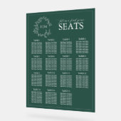 Emerald Green Leafy Wappen Monogram Wedding Seatin Acrylschild (Winkel)