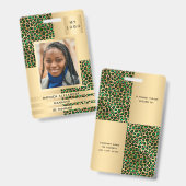 Emerald Green Leopard Foto Business Ausweis (Vorder- & Rückseite)