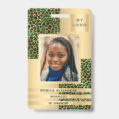 Emerald Green Leopard Foto Business Ausweis (Vorderseite)