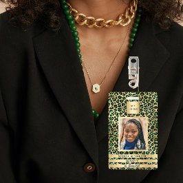 Emerald Green Leopard Foto Business Ausweis