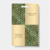 Emerald Green Leopard Foto Business Ausweis (Rückseite)
