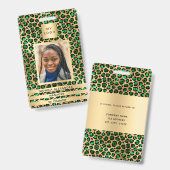 Emerald Green Leopard Foto Business Ausweis (Front & Back)