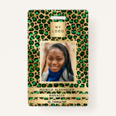 Emerald Green Leopard Foto Business Ausweis (Vorderseite)