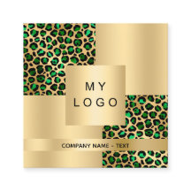 Emerald Green Leopard Gold Muster Logo QR