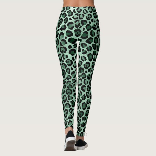 Emerald Green Leopard-Leggings Leggings (Rückseite)