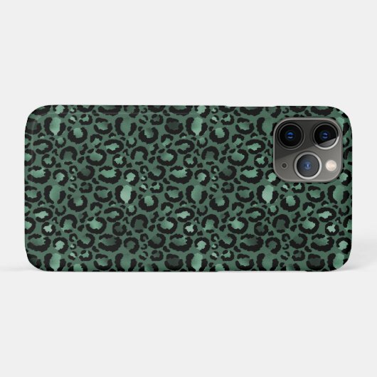 Emerald Green Leopard Print Case-Mate iPhone Hülle (Rückseite (Horizontal))