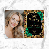 Emerald Green Leopard Print Foto 50. Geburtstag