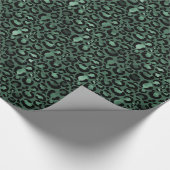 Emerald Green Leopard Print Geschenkpapier (Ecke)