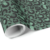 Emerald Green Leopard Print Geschenkpapier (Rolleneckpunkt)