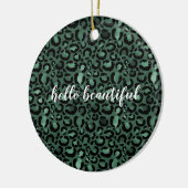 Emerald Green Leopard Print Keramik Ornament (Links)