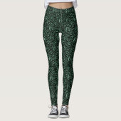 Emerald Green Leopard Print Leggings (Vorderseite)