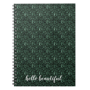 Emerald Green Leopard Print Notizblock