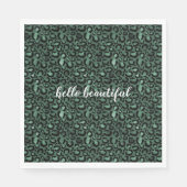 Emerald Green Leopard Print Serviette (Vorderseite)