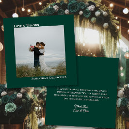 Emerald Green Liebe & Danke Foto & Note Wedding
