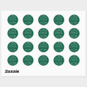 Emerald Green Liebe ist Sweet Bottle Cap Style Gef Runder Aufkleber (Blatt)