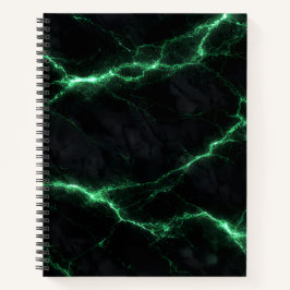 Emerald Green Lightning Marble Spiral Notebook Notizblock
