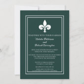 Emerald Green Lilie Wedding Einladung (Vorderseite)