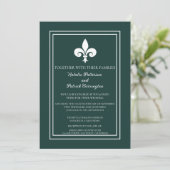 Emerald Green Lilie Wedding Einladung (Stehend Vorderseite)