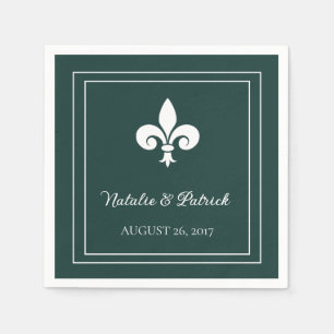 Emerald Green Lilie Wedding Paper Napkins Serviette