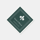 Emerald Green Lilie Wedding Paper Napkins Serviette (Ecke)