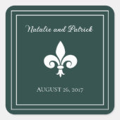 Emerald Green Lilie Wedding Stickers (Vorderseite)